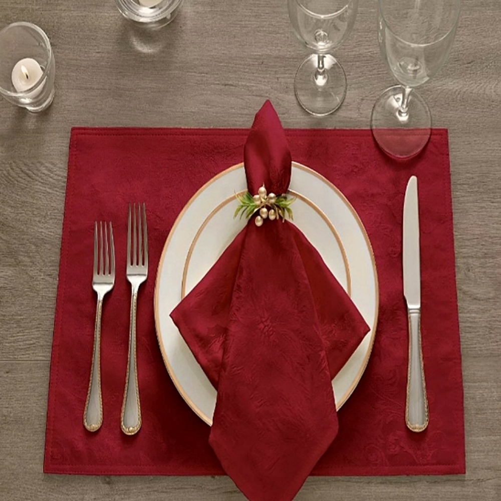 COPY - 4pcs Dinning Placemats, Color Dark Red